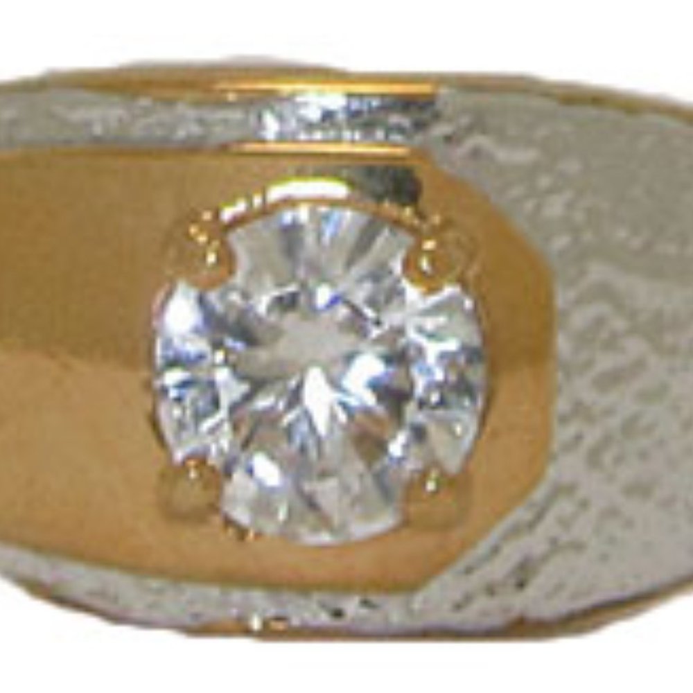 Gold Ring with Crystal CZ Stone High Quality size 7 9 12 13 NEW